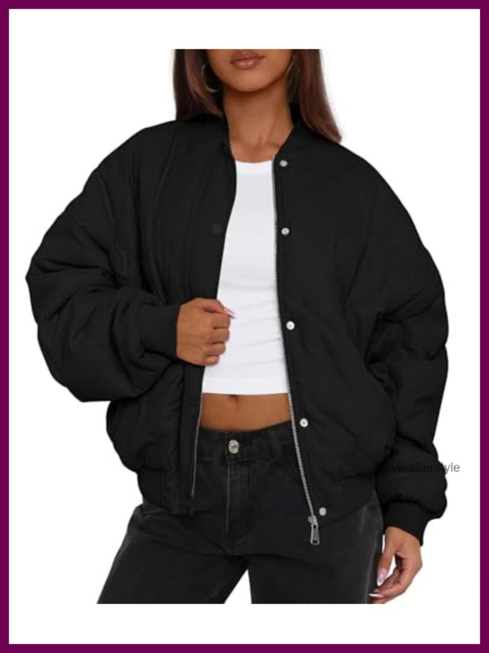 PRETTYGARDEN Quilted Bomber Jacket Cropped Zip Up Winter Coat